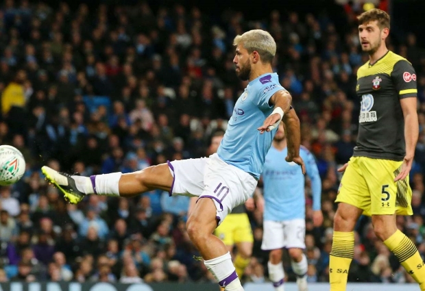 Manchester City 3 -1 Southampton: Aguero double helps EFL Cup holders ease through