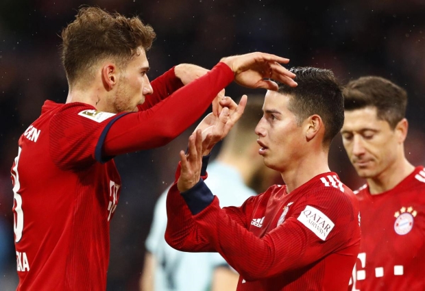 Bayern Munich 6 -0 Mainz: James hat-trick sends champions back to summit after Liverpool loss