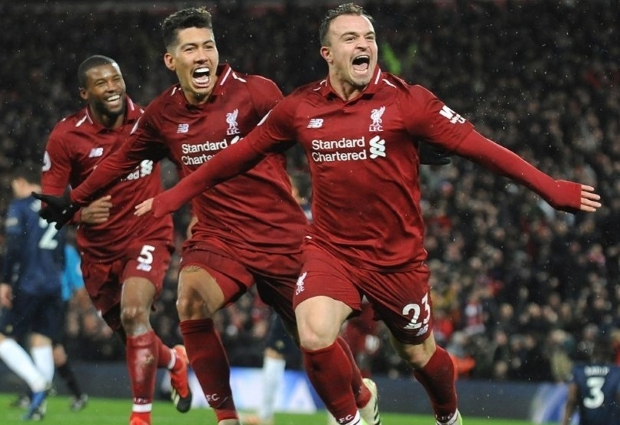 Liverpool 3 -1 Manchester United: Shaqiri's late show bails out Alisson as Reds return to the top